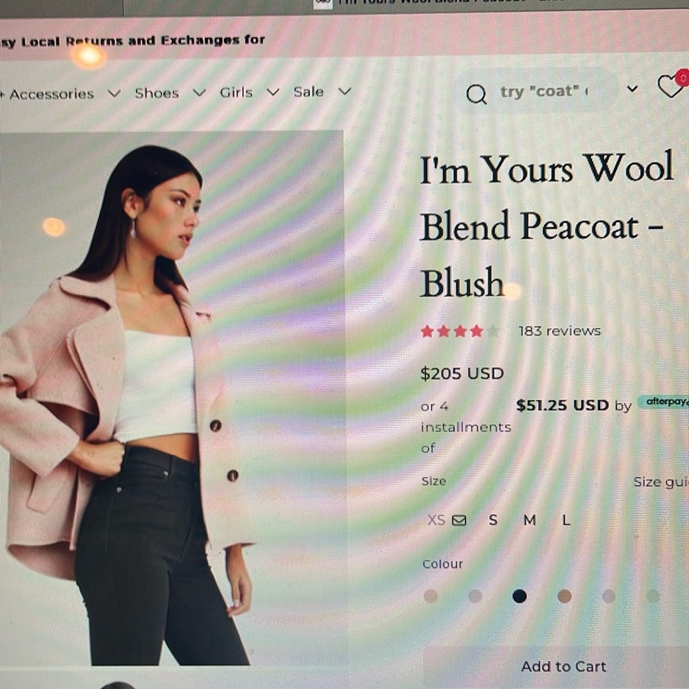 I'm Yours Wool Blend Peacoat - Blush